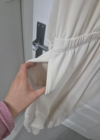 Bej Uzun Kollu Kadın Tulum - Görsel 6