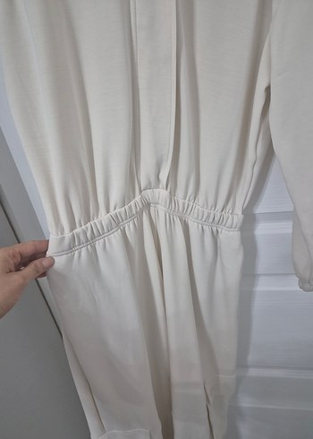 Bej Uzun Kollu Kadın Tulum - Görsel 5