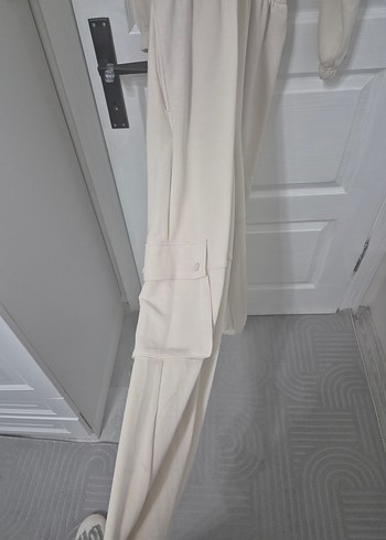 Bej Uzun Kollu Kadın Tulum - Görsel 8