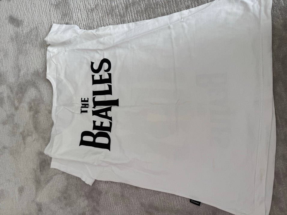 Beyaz The Beatles Baskılı  Tişört - Görsel 4