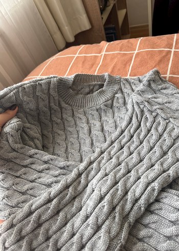 Gri Örgü Kadın Kazak - Görsel 2