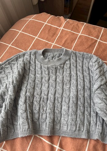 Gri Örgü Kadın Kazak - Görsel 3