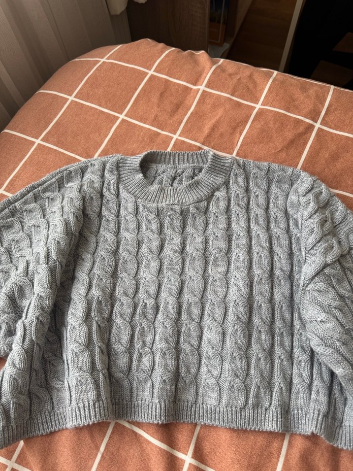 Gri Örgü Kadın Kazak - Görsel 3