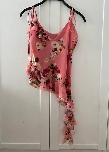 Zara çiçekli asimetrik bluz - Görsel 2