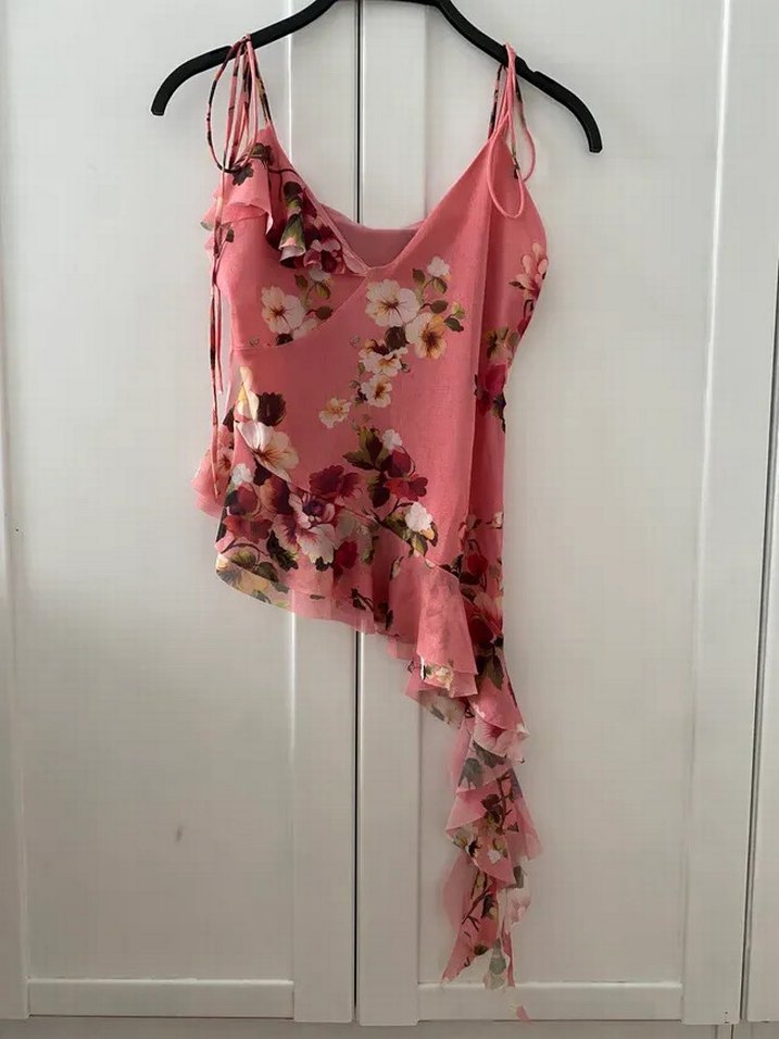 Zara çiçekli asimetrik bluz - Görsel 2