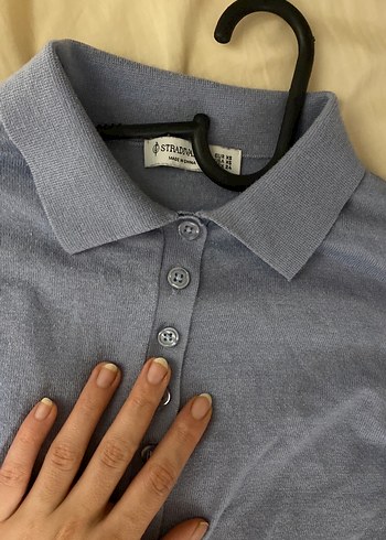 Mavi polo yaka ince tirko - Görsel 2