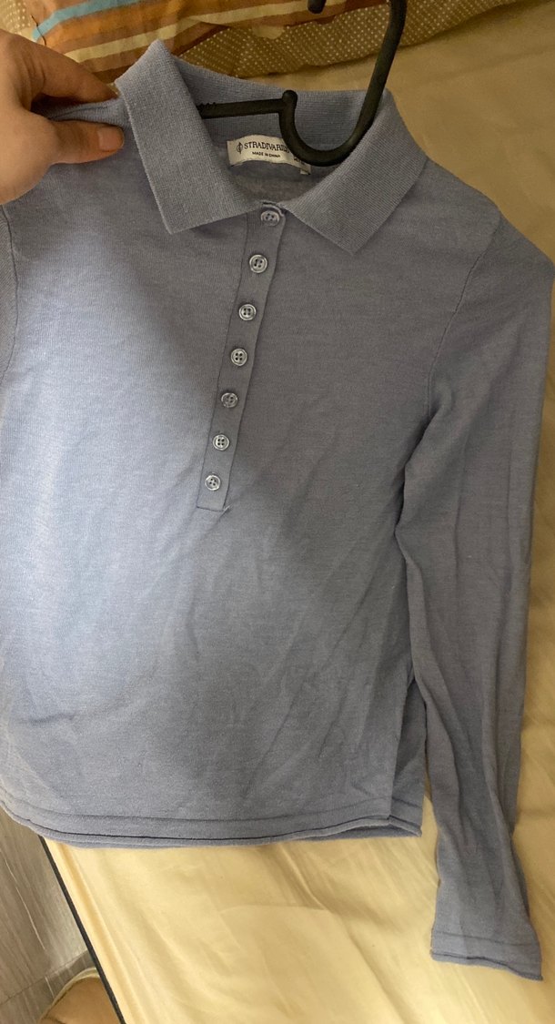 Mavi polo yaka ince tirko - Görsel 3