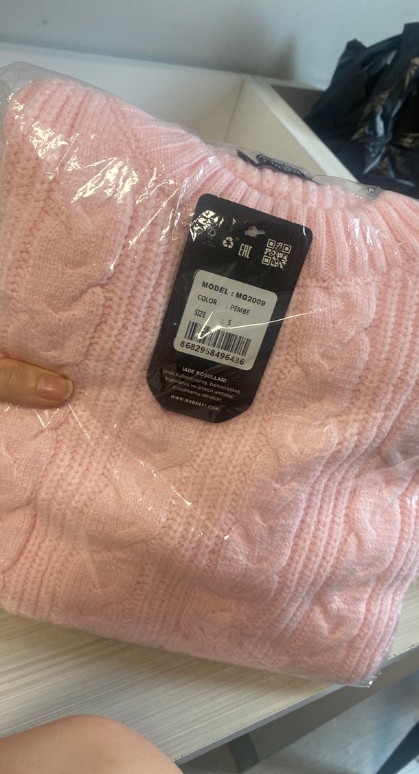 Pembe Örgü  Kazak - Görsel 2