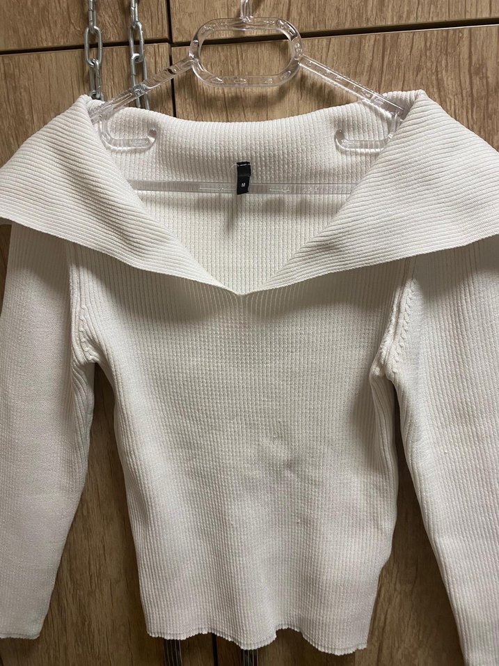 Madonna yaka beyaz kazak - Görsel 2