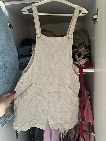 Stradivarius keten şort tulum