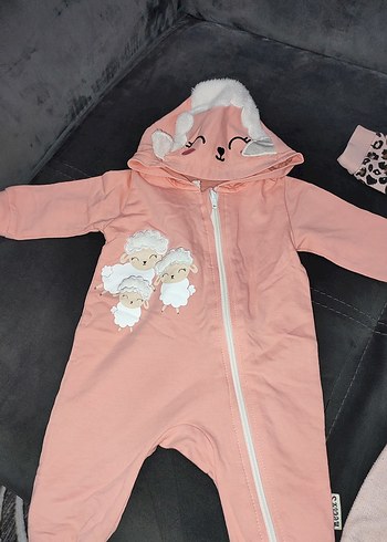 Pembe Leopar Desenli Bebek Tulum ikili - Görsel 3