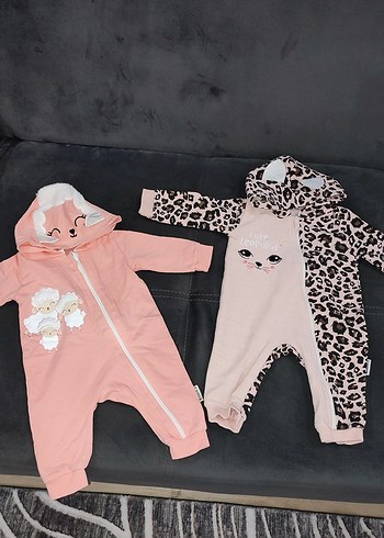 Pembe Leopar Desenli Bebek Tulum ikili - Görsel 2