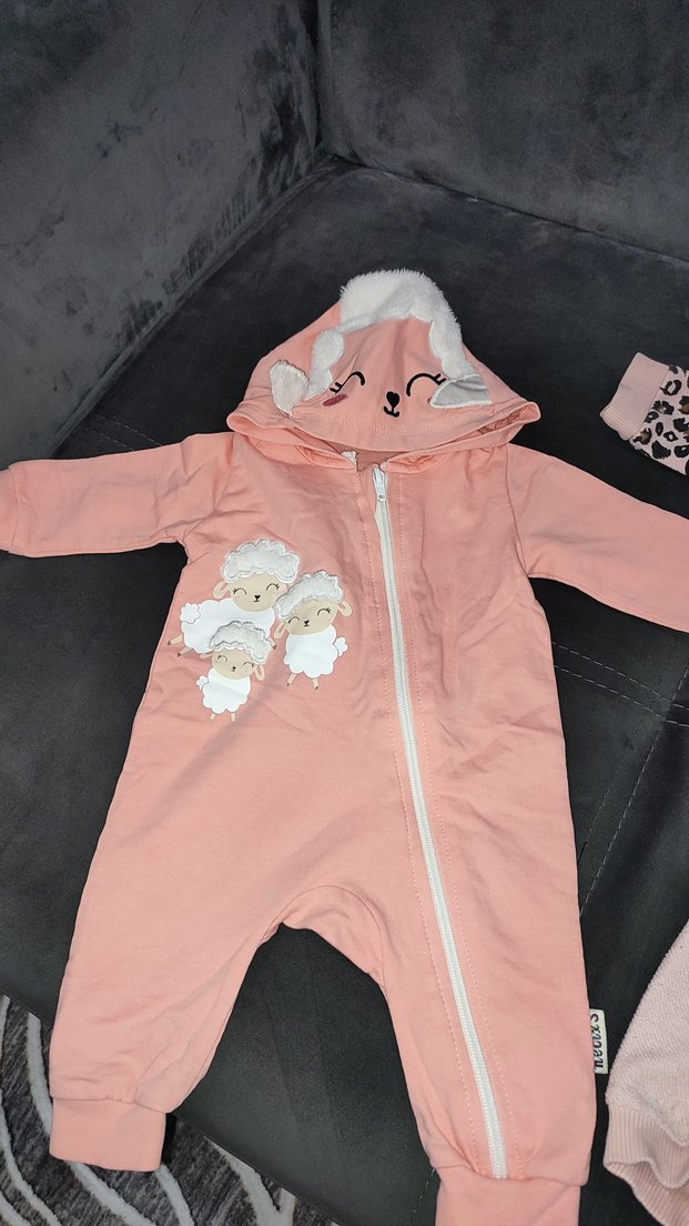 Pembe Leopar Desenli Bebek Tulum ikili - Görsel 3