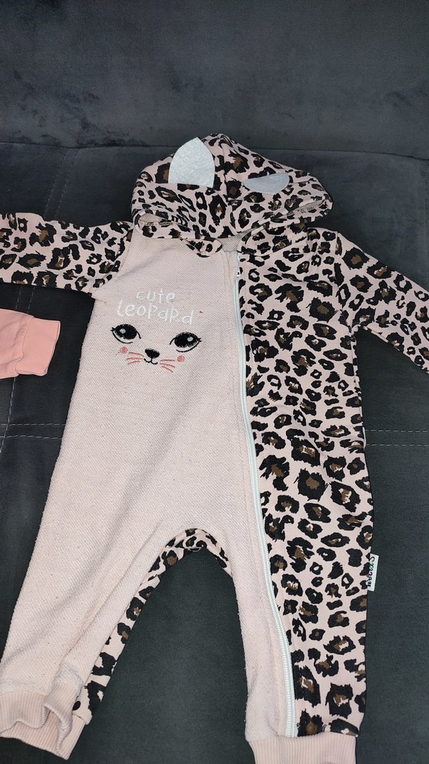 Pembe Leopar Desenli Bebek Tulum ikili - Görsel 4