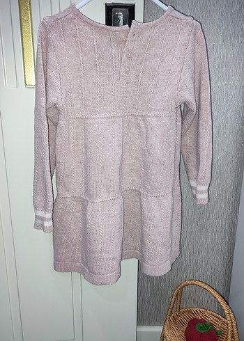 Pembe Triko Kız Çocuk Elbise - Görsel 3