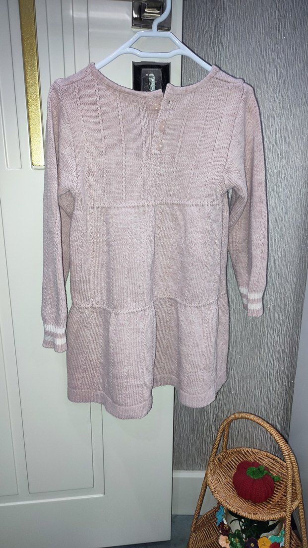 Pembe Triko Kız Çocuk Elbise - Görsel 3