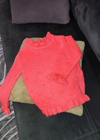 Kız Çocuk Pembe Triko Kazak - Görsel 2