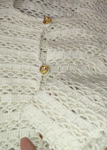 Kız Çocuk krem Örgü Hırka - Görsel 3