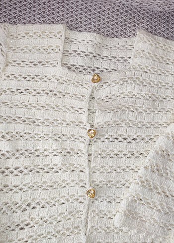 Kız Çocuk krem Örgü Hırka - Görsel 2