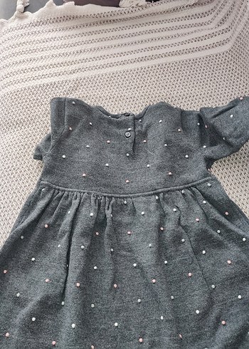 Kız Çocuk Gri Triko Elbise - Görsel 3