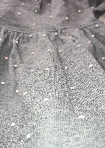 Kız Çocuk Gri Triko Elbise - Görsel 4