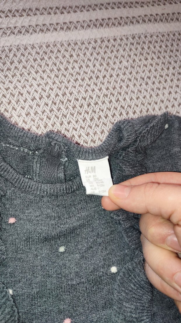 Kız Çocuk Gri Triko Elbise - Görsel 2