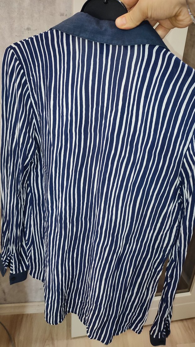 Çizgili Kadın Gömlek - Görsel 4
