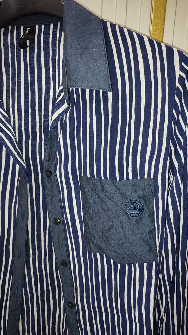 Çizgili Kadın Gömlek - Görsel 3