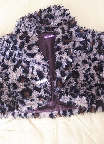 Kürk bolero leopar desenli - Görsel 2