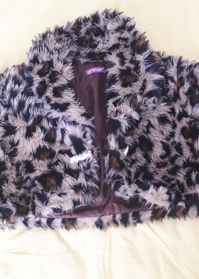 Kürk bolero leopar desenli - Görsel 2