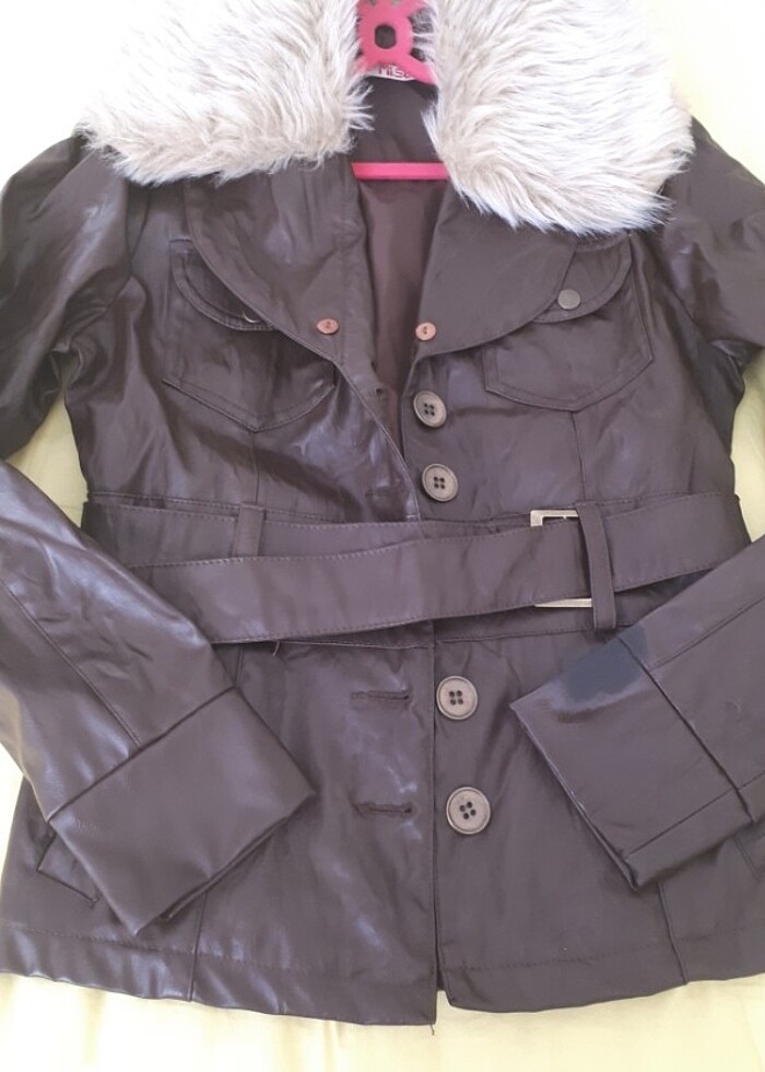 Deri mont kürklü  - Görsel 5