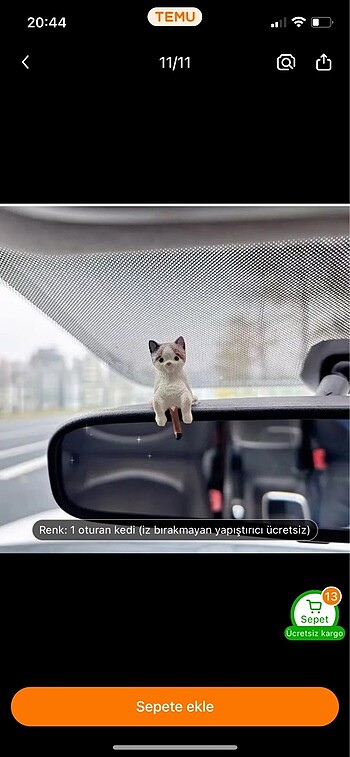 Reçine Kedi Gösterge Paneli Süsü