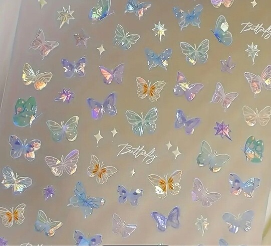 Diğer Kelebek Holografik Tırnak Sticker