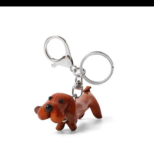 Deri Dachshund Anahtarlık Charm