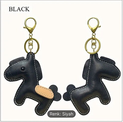 Siyah Pony Anahtarlık Charm