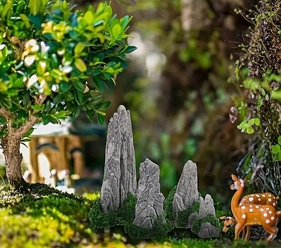3 adet Minyatür Zen Bahçe Dağları