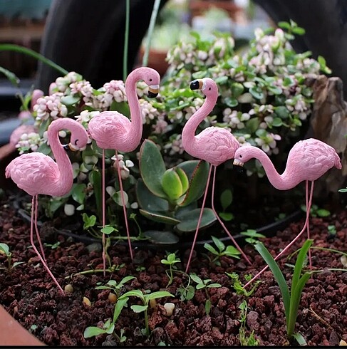 Pembe Flamingo Bahçe Süsü reçine 1 adet