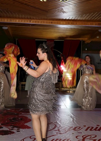 Boncuk İşlemeli Gri Mini Gece Elbisesi - Görsel 4