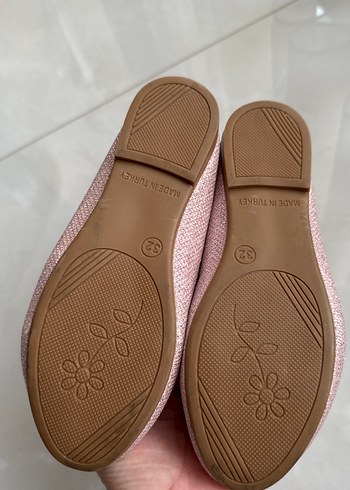 Kız Çocuk Pembe Tokalı Bale Ayakkabısı - Görsel 3