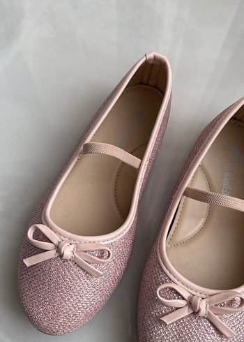 Kız Çocuk Pembe Tokalı Bale Ayakkabısı - Görsel 2