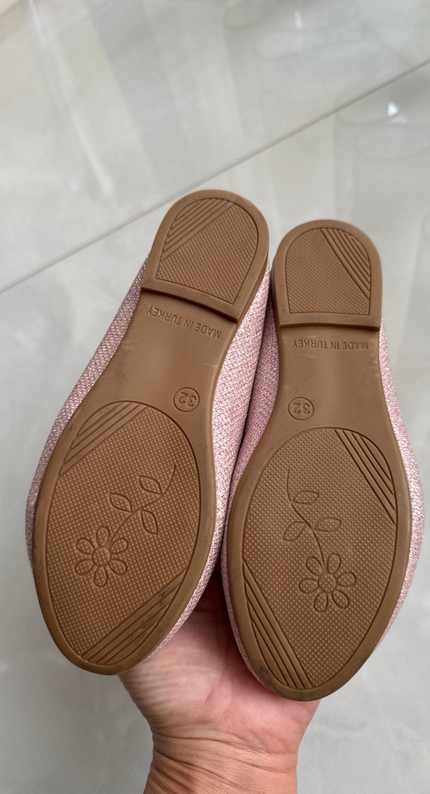Kız Çocuk Pembe Tokalı Bale Ayakkabısı - Görsel 3