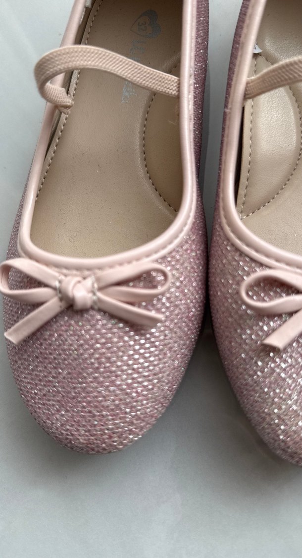 Kız Çocuk Pembe Tokalı Bale Ayakkabısı - Görsel 5
