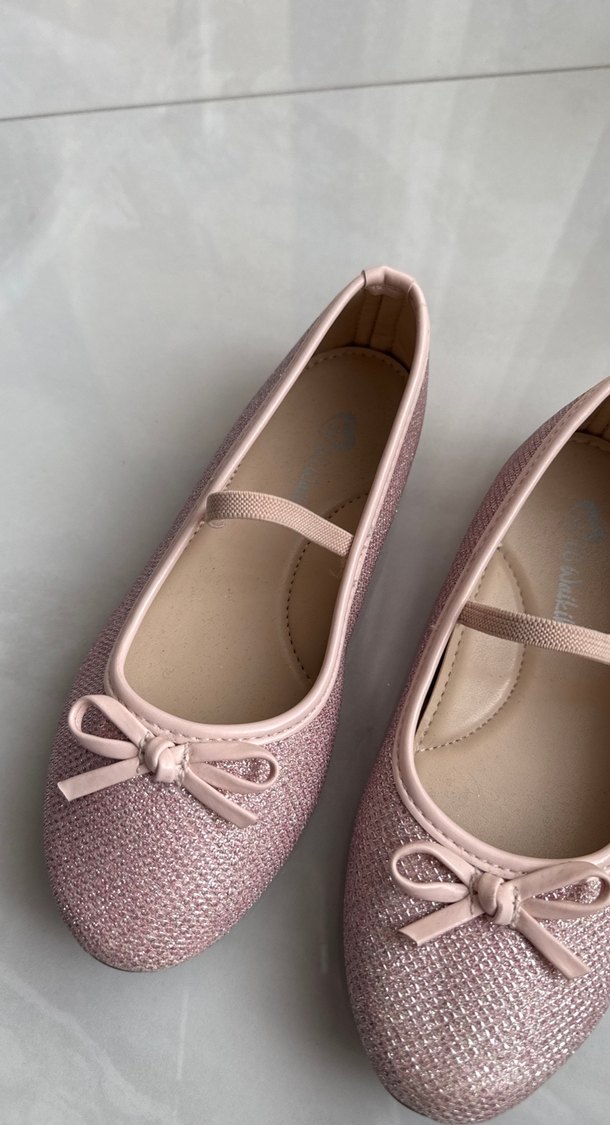 Kız Çocuk Pembe Tokalı Bale Ayakkabısı - Görsel 2