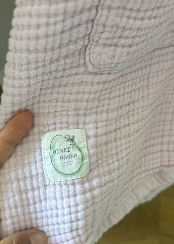 Kız Çocuk Lila Keten Bornoz Kapüşonlu - Görsel 5