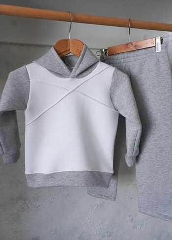 Gri Erkek Çocuk Sweatshirt ve Eşofman Takımı