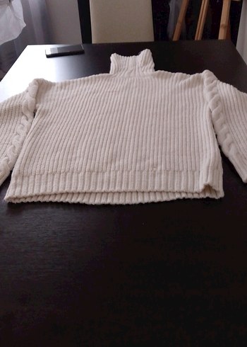 Bej Boğazlı Kadın Triko Kazak - Görsel 5