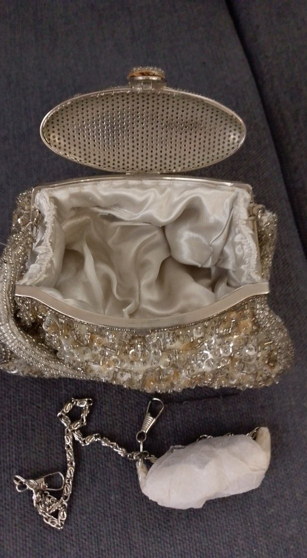 İnci İşlemeli Örgü Kadın Portföy Çanta - Görsel 5