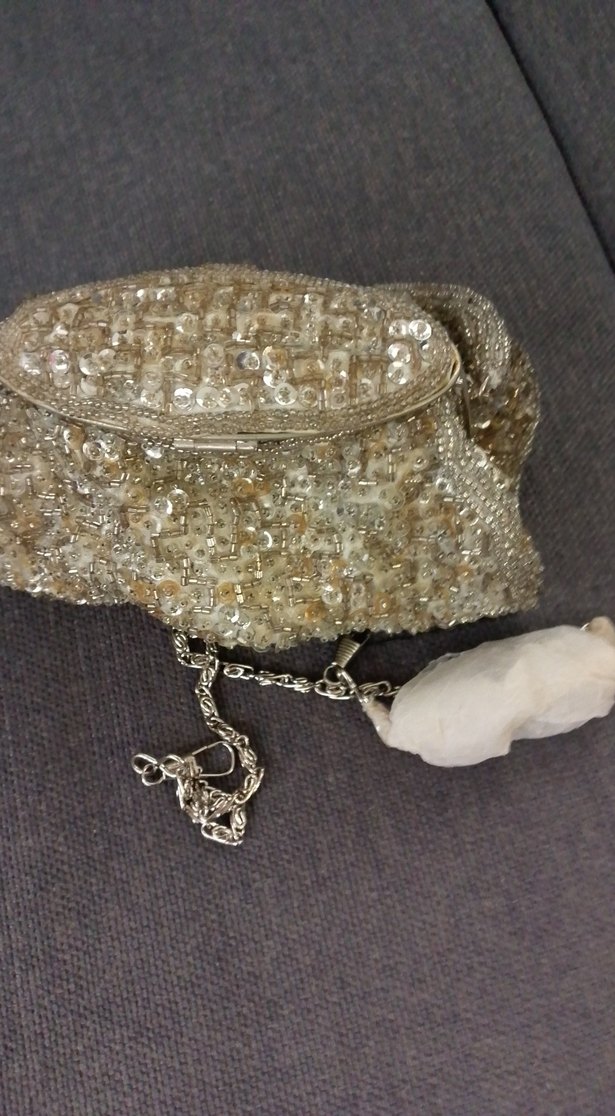 İnci İşlemeli Örgü Kadın Portföy Çanta - Görsel 4