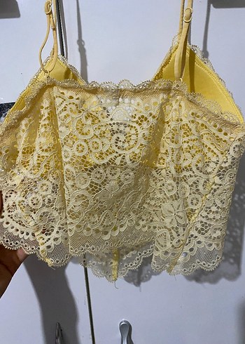 Diğer Sarı İşlemeli Bohem Mini Bralet