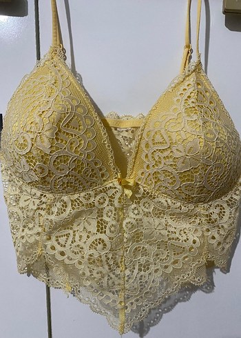 Sarı İşlemeli Bohem Mini Bralet